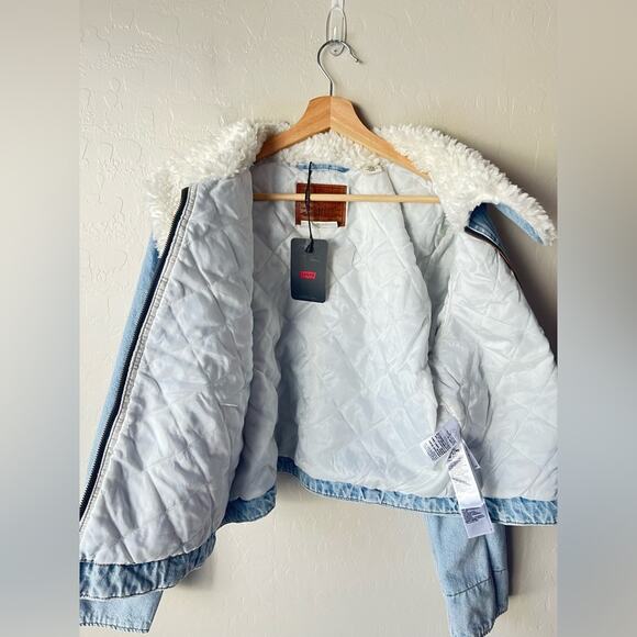Levi’s Retro sherpa trucker denim jacket large NWT - Picture 9 of 13